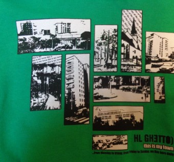 Mikina s kapucí HL Ghetto - HL colage kelly green