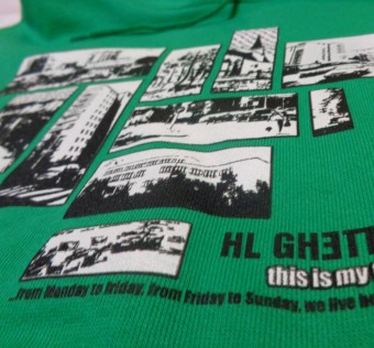 Mikina s kapucí HL Ghetto - HL colage kelly green