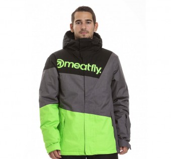 Meatfly Trick 3 Jacket B - Safety Green, Grey Heather, Black