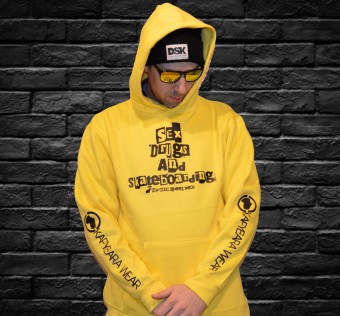 Mikina Kapybara street wear - Sex Drugs and Skateboarding (yellow)