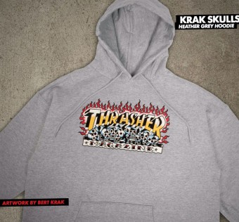 Thrasher mikina Krak Skull Grey