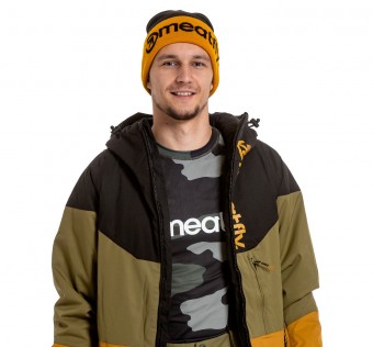 Pánská SNB & SKI bunda Meatfly Hoax Premium, Black/Green Leaves/Wood