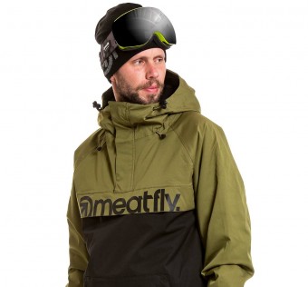 Pánská SNB & SKI bunda Meatfly Slinger Premium, Green Leaves/Black