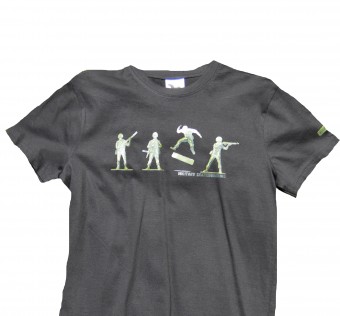 Dětské tričko Kapybara wear – Military skateboarding (black)